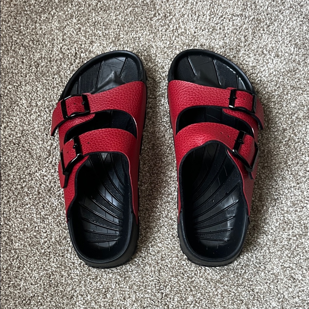Birkenstock Red and Black Women's Sandals - Picture 2 of 6